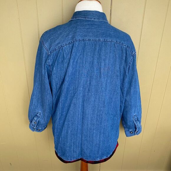 Basic Editions men XL cotton blend button up midweight denim jacket - Picture 9 of 11